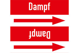 Rohrleitungsetikett Dampf