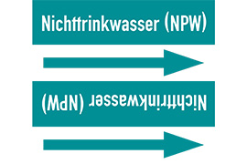 Rohrleitungsetikett Nichttrinkwasser (NPW)