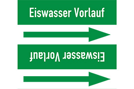 Rohrleitungsetikett Eiswasser Vorlauf