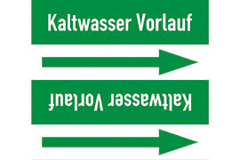 Rohrleitungsetikett Kaltwasser Vorlauf