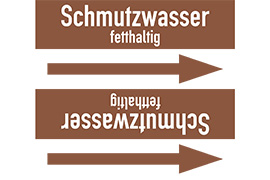 Rohrleitungsetikett Schmutzwasser fetthaltig