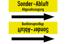 Rohrleitungsetikett Sonderabluft Abgasabsaugung