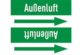 Rohrleitungsetikett Außenluft