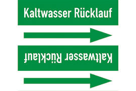 Rohrleitungsetikett Kaltwasser Rücklauf