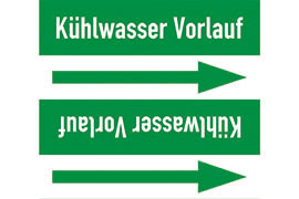 Rohrleitungsetikett Kühlwasser Vorlauf