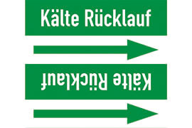 Rohrleitungsetikett Kälte Rücklauf