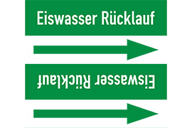 Rohrleitungsetikett Eiswasser Rücklauf