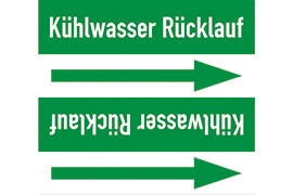 Rohrleitungsetikett Kühlwasser Rücklauf