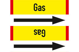 Rohrleitungsetikett Gas brennbar
