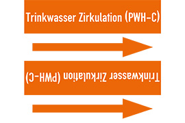Rohrleitungsetikett Trinkwasser Zirkulation (PWH-C)