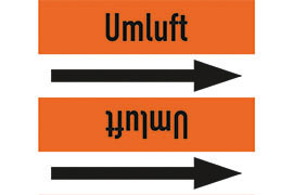 Rohrleitungsetikett Umluft