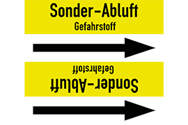  Rohrleitungsetikett Sonderabluft Gefahrstoff