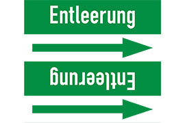 Rohrleitungsetikett Entleerung