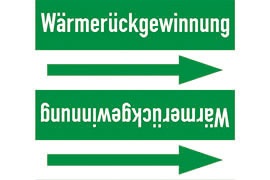 Rohrleitungsetikett Wärmerückgewinnung