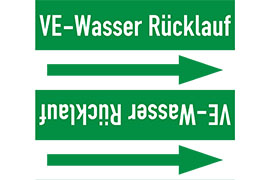 Rohrleitungsetikett VE - Wasser Rücklauf