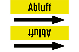 Rohrleitungsetikett Abluft